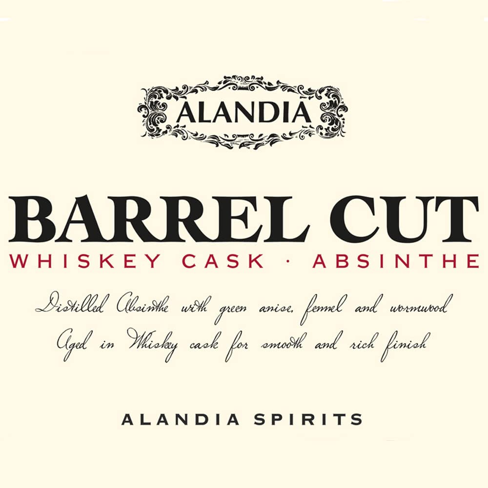 Absinth Barrel Cut von ALANDIA | Fassgereift im Bourbon-Fass | Wie einen Whisky trinken | 42% Vol. | (1x 0,5 l)