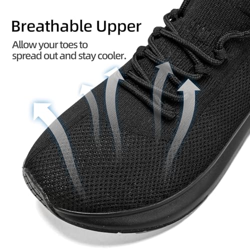 Men's Wide Width Lace-Up Sneakers - Lightweight Walking Shoes with Wide Toe Box, Breathable Athletic Casual Shoes4