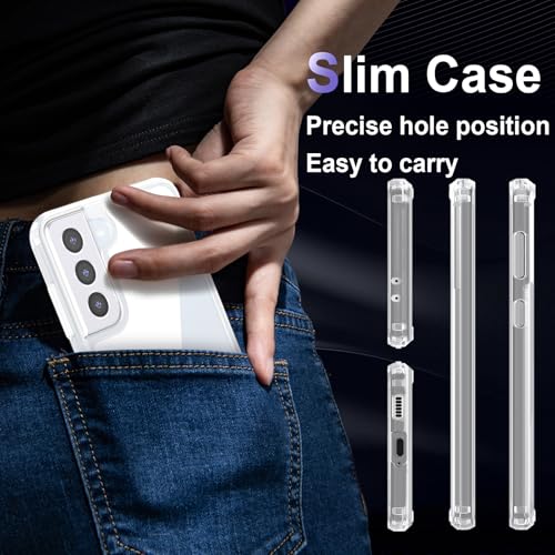 Image of Case for Samsung Galaxy S21 Plus, Military Grade Drop Protection Phone Case, Yellowing Resistant, Anti-Scratch Hard PC Back, Shockproof Hard Ultra-Thin Protective Cover, Clear