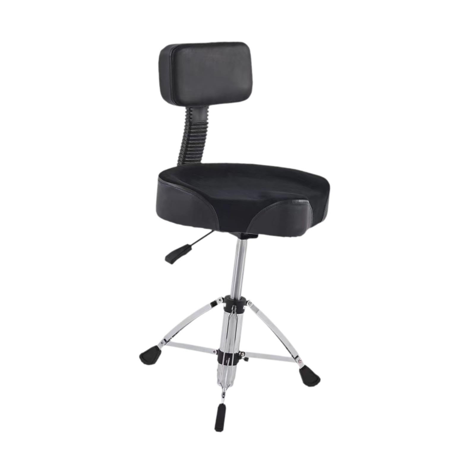 Asiento de batería portátil acolchado con patas antideslizantes, cómodo y resistente taburete hidráulico para bateristas adultos. Asiento acolchado portátil con patas antideslizantes.