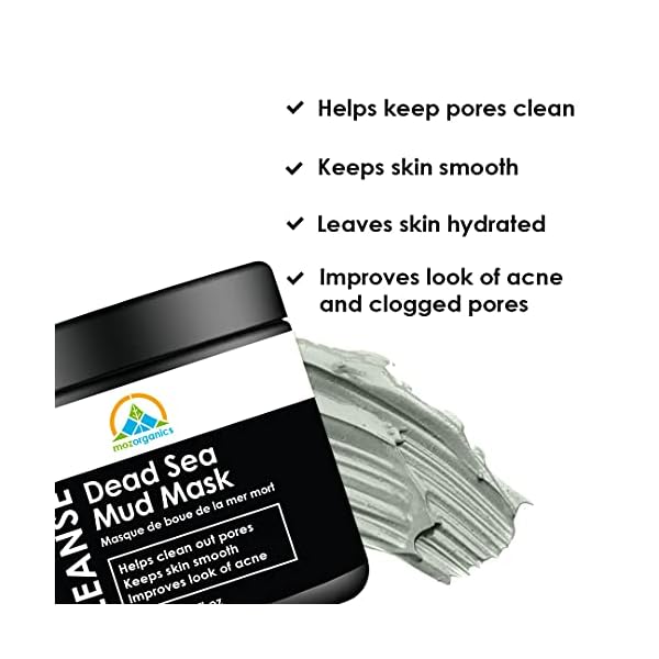 My Organic Zone Dead Sea Mud Mask for Face and Body - Best Facial Cleansing Clay for Blackheads, Whiteheads, Acne and Clogged Pores | Hydrates Skin & Improves Oily Skin (250g./8.8oz.) (Single)