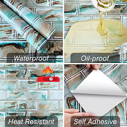 Livebor Peel and Stick Backsplash Wallpaper Kitchen Wallpaper 11.8inch x 78.7inch Backsplash Contact Paper Decorative Peel and Stick Wallpaper Bathroom Waterproof Tile Removable Wall Paper Decor