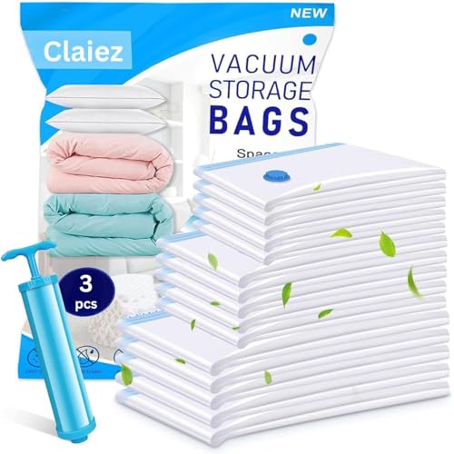 Claiez Reusable Ziplock Vacuum Storage Space Saver Bags for Clothes with Travel Hand Pump - (Large - Pack of 3 (60cmx80cm))/ (B0D9M8MX53) Amazon Price History, Amazon Price Tracker