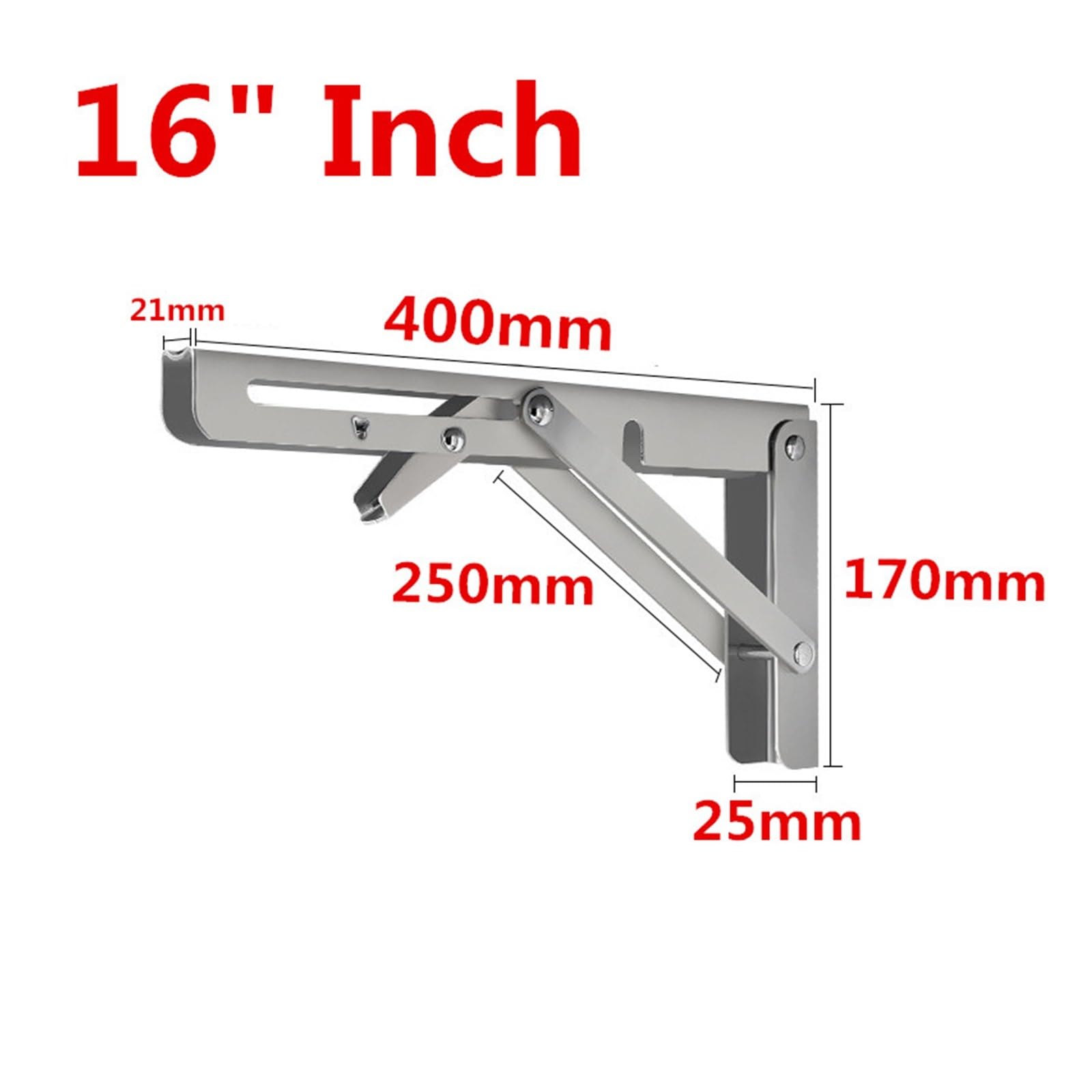 Staffa triangolare, Staffa mensola da tavolo regolabile montata a parete con supporto(Stainless Steel 16)