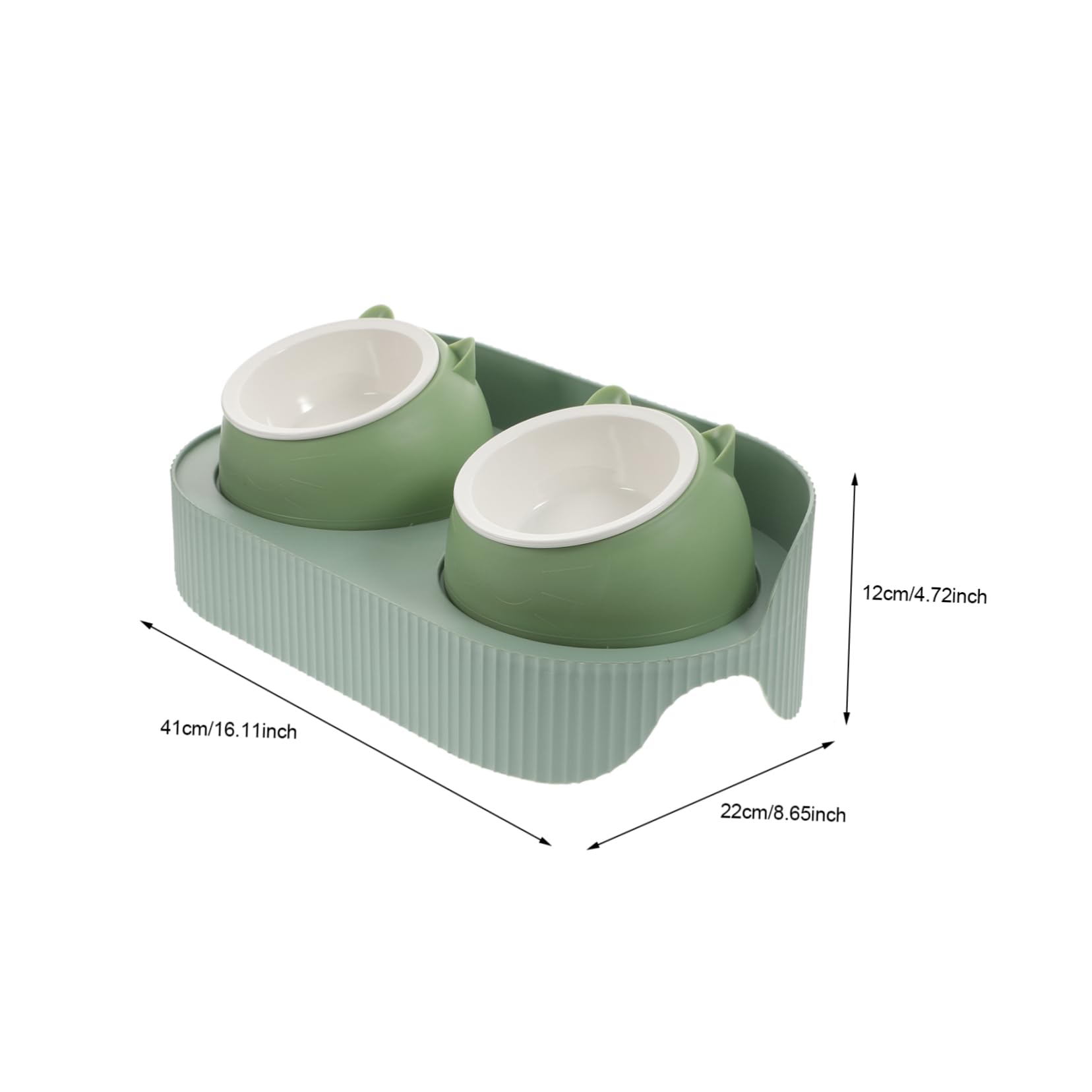 ibasenice Pet Food Dispenser Bowl Slip Double Bowl Feeder for Cats and Dogs Durable Design for Stable Feeding Easy to Clean for Indoor Pets