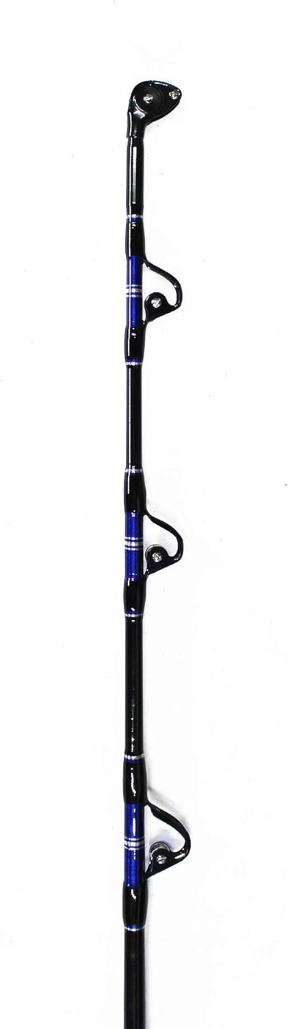 Tournament Series 80-130lb Saltwater Trolling Rod w/Pac Bay Guides (Blue & Silver)