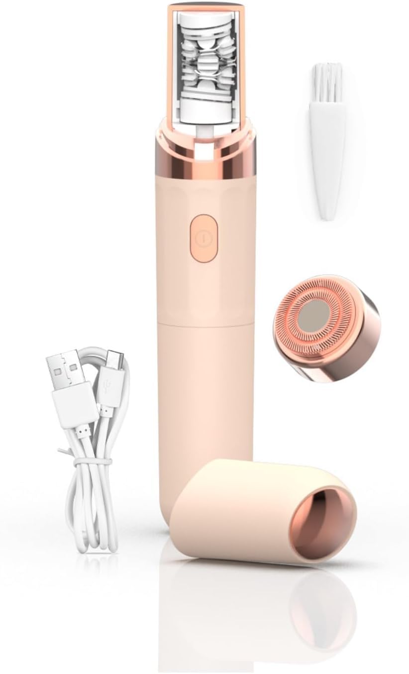 Epilsmooth Pro épilateur visage, Epil smooth Épilateur Visage, USB Rechargeable Avec Lumière LED Intégrée, Convient pour le Visage,le Corps,les Jambes et les Aisselles (Rose)