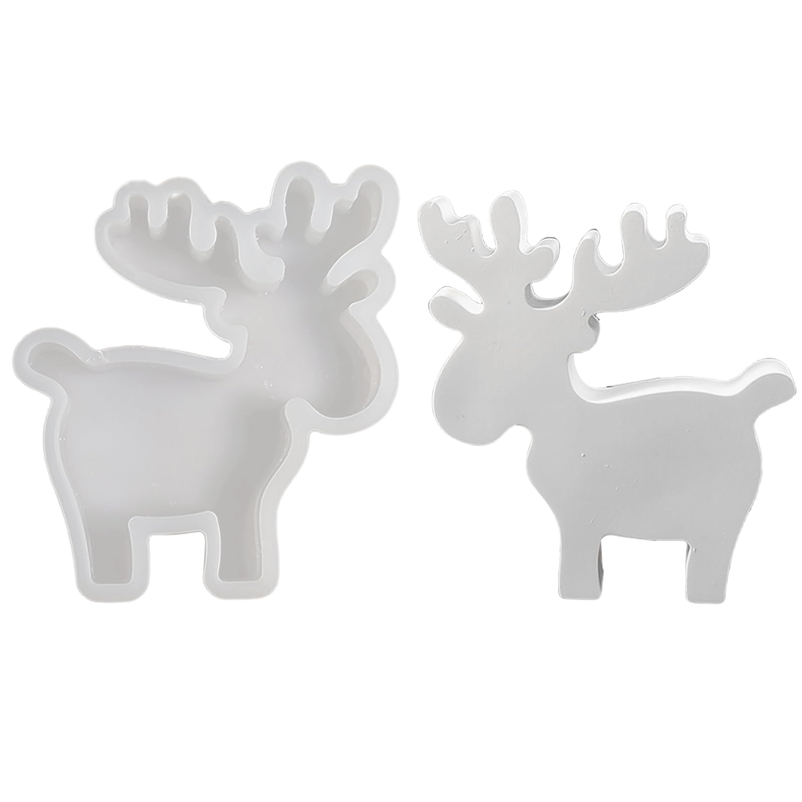 MINGLEA Christmas Elk Silicone Epoxy Resin Mould Cement Silicone Molds for Epoxy Resin Gypsum Ornament Christmas Decoration