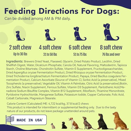 Multivitamin Treats for Canine  Glucosamine Chondroitin for Joint Help + Digestive Enzymes  Probiotics  Grain Free Canine Vitamin for Pores and Skin  Coat + Immune Well Being  60ct  Cucciolini Doodles Multivitamin treats for canine  glucosamine chondroitin for joint help + digestive enzymes  probiotics  grain free canine vitamin for pores and skin  coat + immune well being  60ct   cucciolini doodles