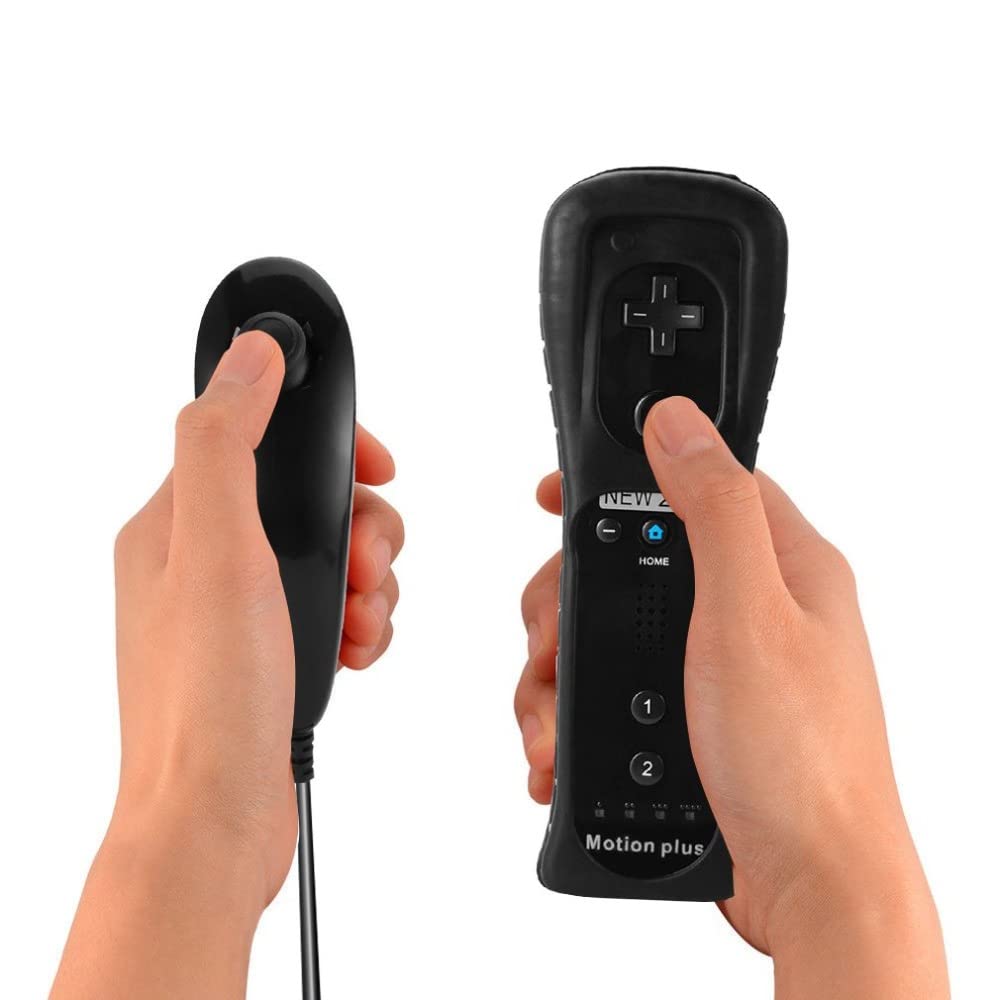CABLEPELADO Nunchaku | Controlador Nunchuck | Mando Nunchuck | Compatible con Nintendo Wii - Wii U - Wii Mini | Negro