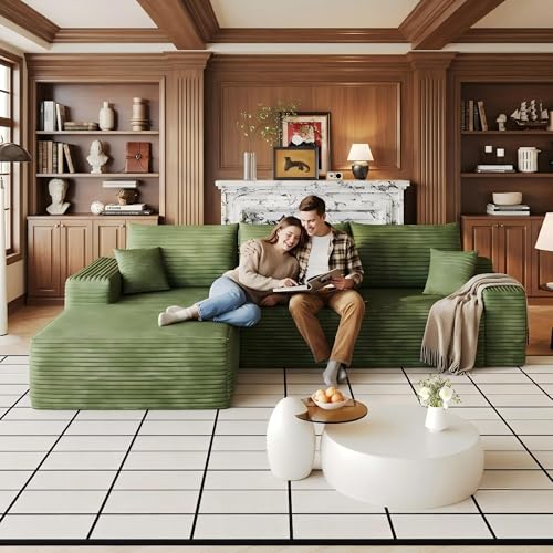 Image of 107 inch Cloud Sectional Sofa Boneless Couches with Chase