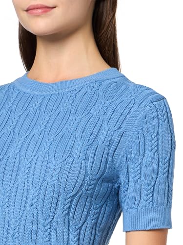 Image of Nautica Women's Short Sleeve Crew Neck Cable Solid Sweater