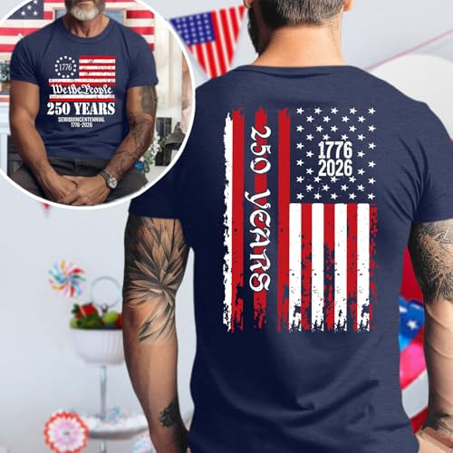 Image of Ithalt Men's American Flag Shirt 4th of July T-Shirt USA Patriotic Tee Shirt Independence Day Top