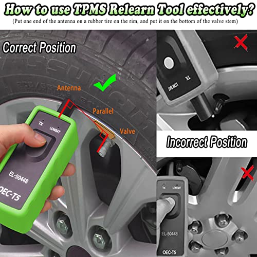 Obdkcan Tpms Relearn Tool For Gm El-50448 Tpms Reset Tool Green Oec-T5 Tire Pressure Monitor Sensor System Tpms Programming Activation Tool Compatible With Gm Vehicles 2006-2021 #TOP2