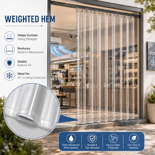 Weava HOME Clear PEVA Shower Curtain 70 x 72 Inch Pack of 2 - Image 3