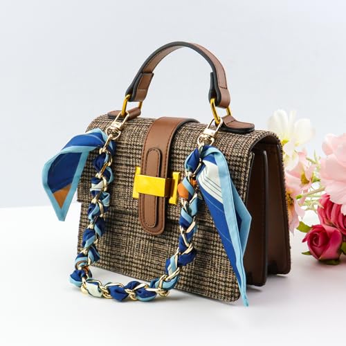 Image of Silk Scarf Purse Chain Strap Handbag Handle Replacement Elegant Bag Decoration for Ladies Bag