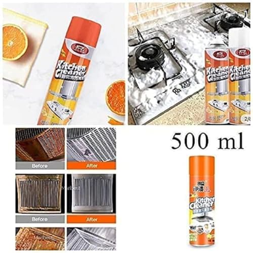 Image of Multipurpose Bubble Foam Cleaner Kitchen Cleaner Spray Oil & Grease Stain Remover Chimney Cleaner Spray Bubble Cleaner All Purpose Foam Degreaser Spray