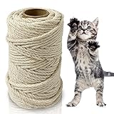🐾【Ein Liebling der Katzen】Suchen Sie Ersatzteile für Kratzbäume? Verwenden Sie dieses Ersatz-Sisalseil für Katzenkratzer, mit Sisal umwickeltes Haustierspielzeug oder einen selbstgemachten DIY-Kratzbaum. Fügen Sie Katzenminze und baumelnde Quasten hinzu, damit Katzen damit spielen können.