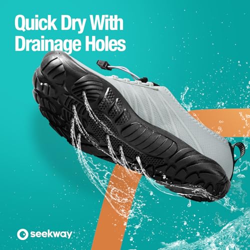 Image of SEEKWAY Mens Womens Water Shoes Quick-Dry Aqua Sock Barefoot Athletic Sports Shoes for Outdoor Beach Swim surf Walking Diving Boating Hiking Pool