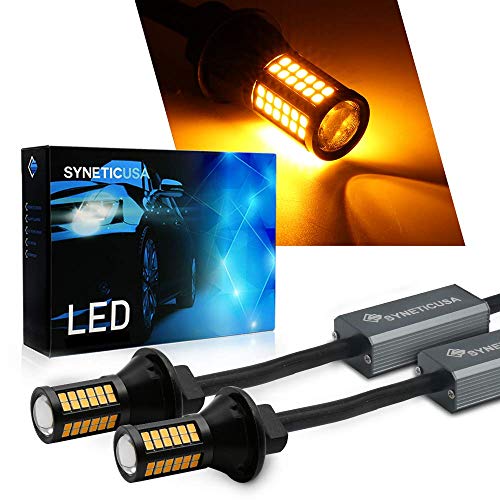 JCWIN 3157 Error Free Amber LED DRL Turn Signal LED Light Bulbs 64SMD