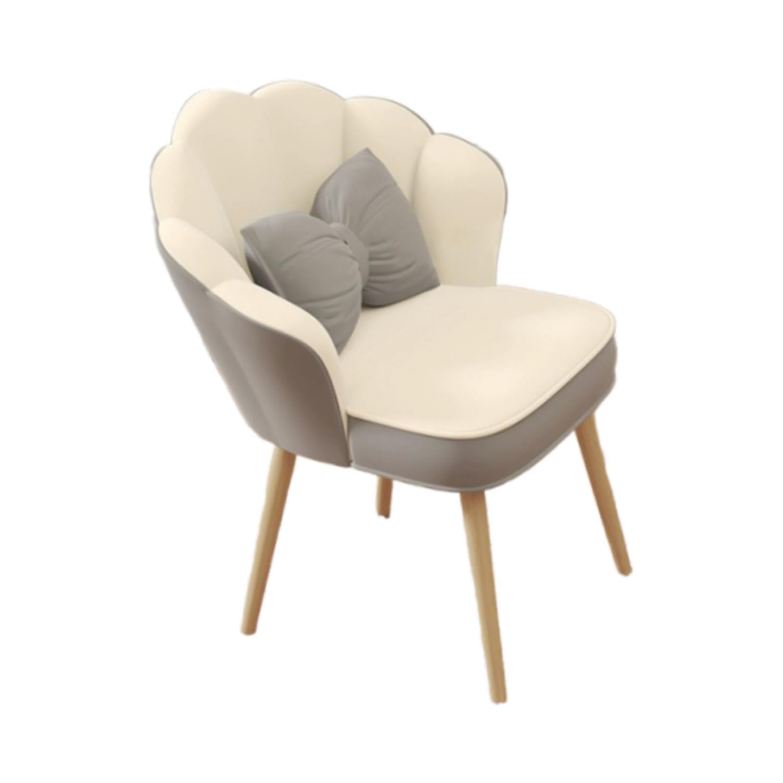 Vanity Chair Cute Soft Side Chair Accent Chair for Office Living Room Makeup Grey White-image-30