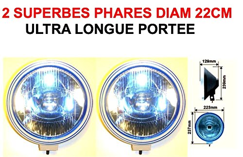Superb PORTEE 1 km Waterborne. 2 Long 22 cm Professional Quality. Grey ABS – Black Xenon Blue Glass. Can. RAID 4x4 Preparation Bowl Hella Oscar Lightforce Cibie kclite