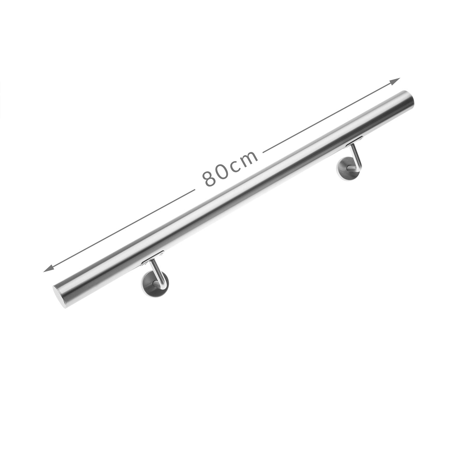 Monzana Pasamanos de Acero Inoxidable Barandilla de Pared para Escalera 80cm Soporte Pared Interior Exterior