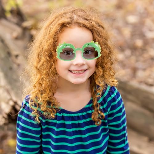 Dinosaur Sunglasses for Kids Funny Cartoon Eyeglasses Toddler Summer Party Props Safe Plastic Design Great for Festivals and Photo Fun2