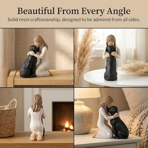 Estatua de Perro Negro de Resina Pintada a Mano miniatura 4