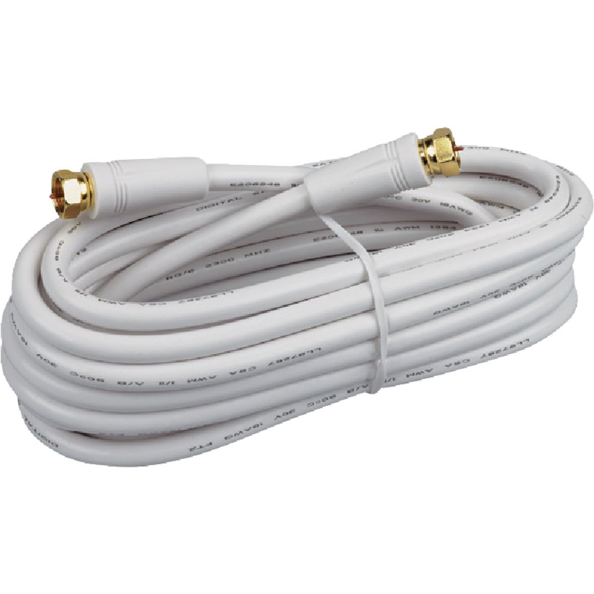 12-Ft. White RG6 Coaxial Cable With 