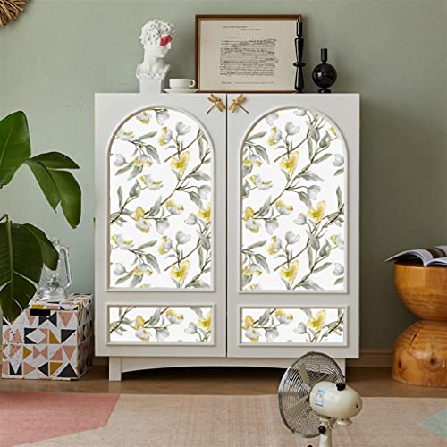 Blooming Wall Dpy49 Yellow Goldfinch Magnolia Flowers On Tree Branch Peel And Stick Wallpaper Self Adhesive Wall Mural Wall Decor, 14.5 Square Ft/Roll #TOP4