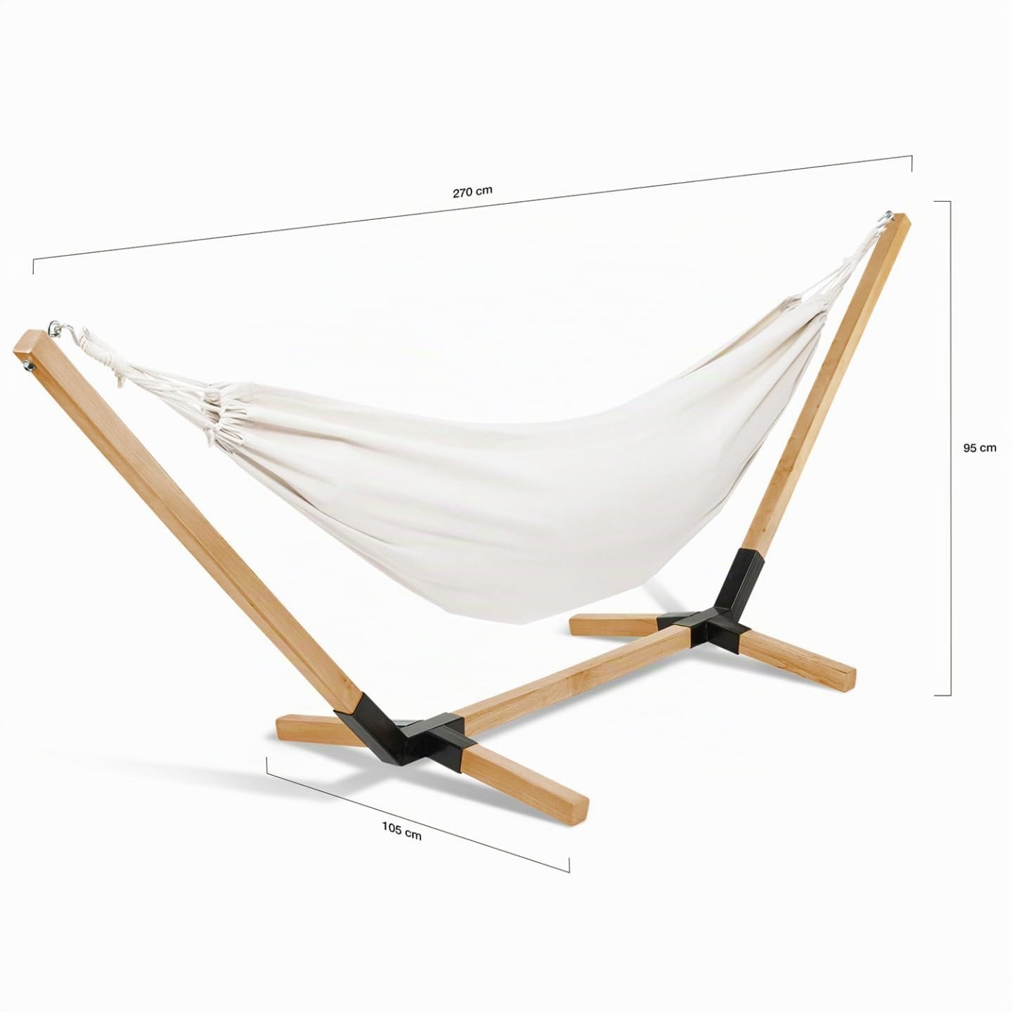 IDMarket - Hamaca con soporte madera y tela cruda Tahití