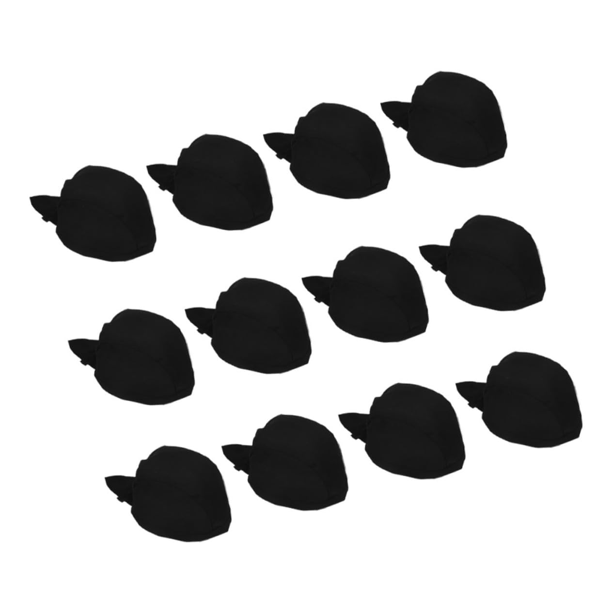 Gorro de Chef de Trabajo Ajustable de Algodón Negro, 12 Piezas