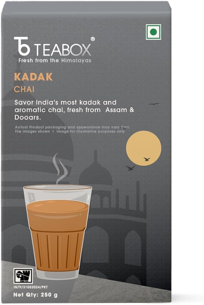 Premium Kadak Chai Vacuum Sealed Pack for Freshness | Sourced From The Estates Of Assam & Dooars | Strong and Premium Chai Black Tea 250G