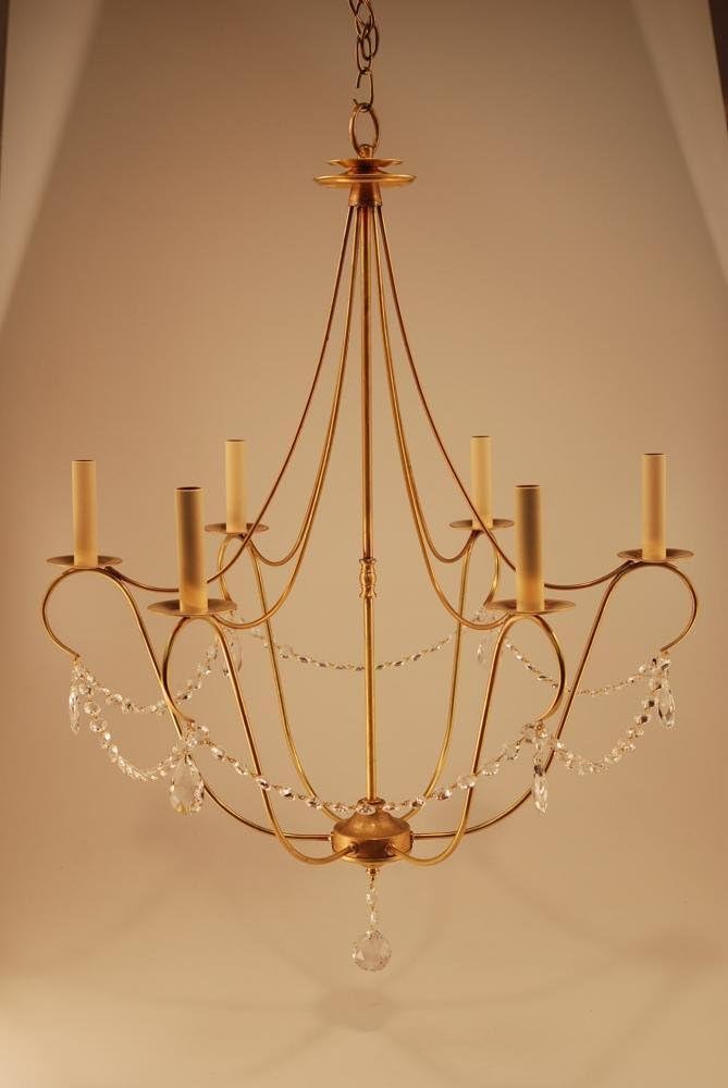 Hanging Dark Brass 6 Candelabra Sockets Chandeliers