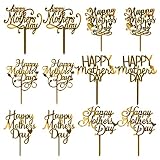 Sodasos 12 Pack Acrylic Gold Mother's Day Cake...