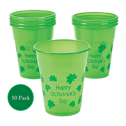 Fun Express St. Patrick's Day Disposable Cups : Package of 50