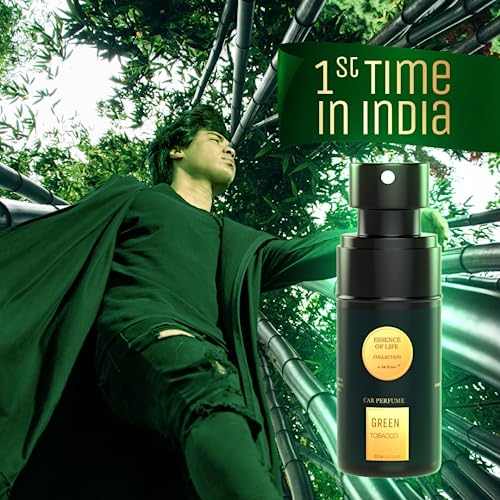 Image of AIR-ROMA Green Tobacco Premium Car Perfume (60 ml) | Fine Fragrance Car Air Freshener | Car Accessory Interior Fabric Spray | Anti Tobacco Anti-odor Technology | 400+ Long-lasting Air Freshener Scent