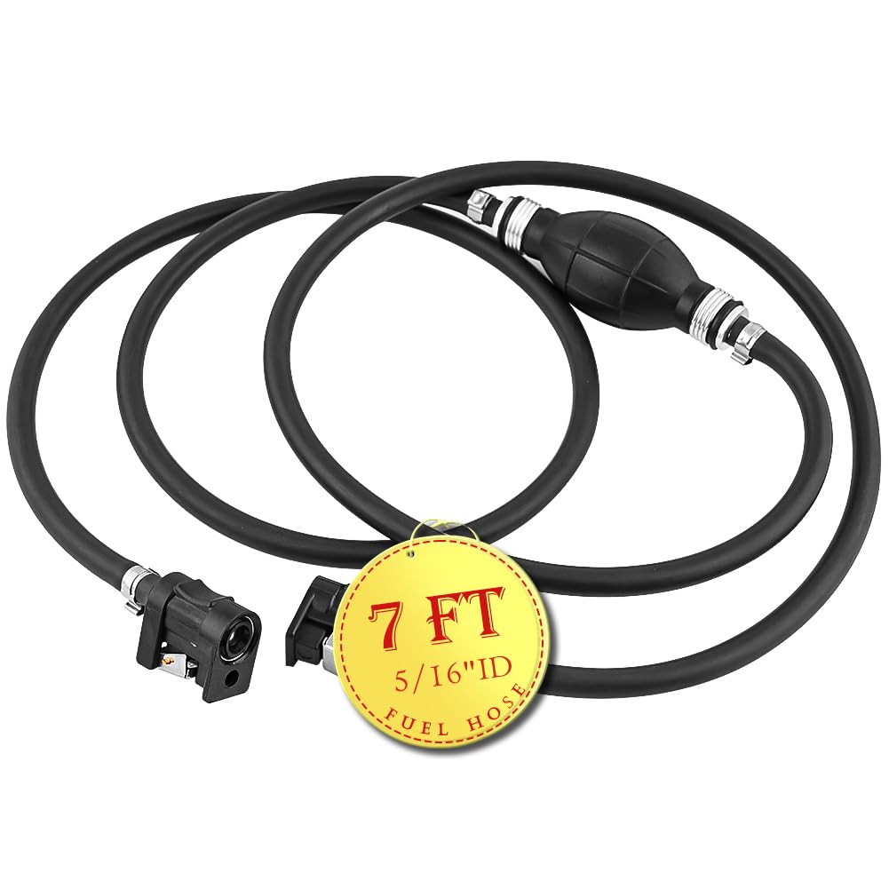 Afa Motors Fuel Line Assembly Outboard Line Fuel Pump 5/16" Boat Motor Fuel Line Hose with Primer Bulb Steel Hose Clamps-image-18