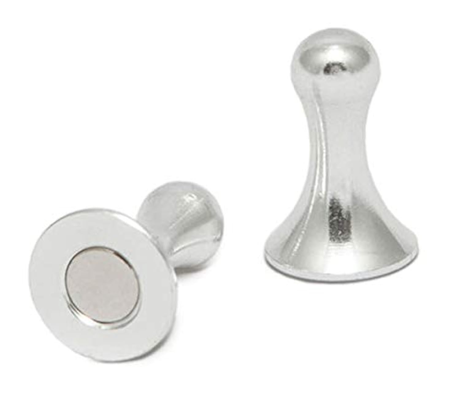 12 Silver Sleek Anodized Aluminum Magnetic Push Pins - Perfect Magnets for Home or Office