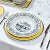 Villeroy & Boch Audun Ferme Rim Soup, 9.5 in, White/Gray/Yellow