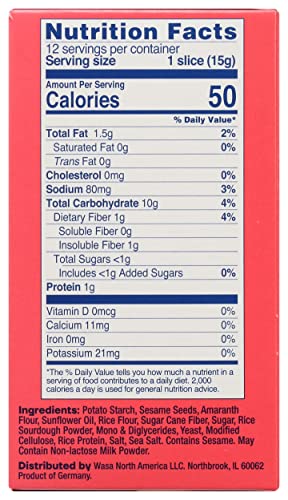 Wasa, Gluten Free Sesame & Sea Salt Crispbread, Net Wt. 6.1 Oz #TOP4