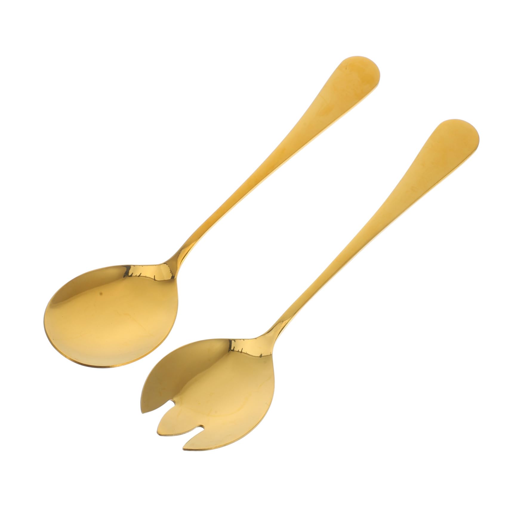 MUCKLILY Elegant Salad Cutlery Set 2pcs Stainless Steel Salad Fork Dessert Spoon for