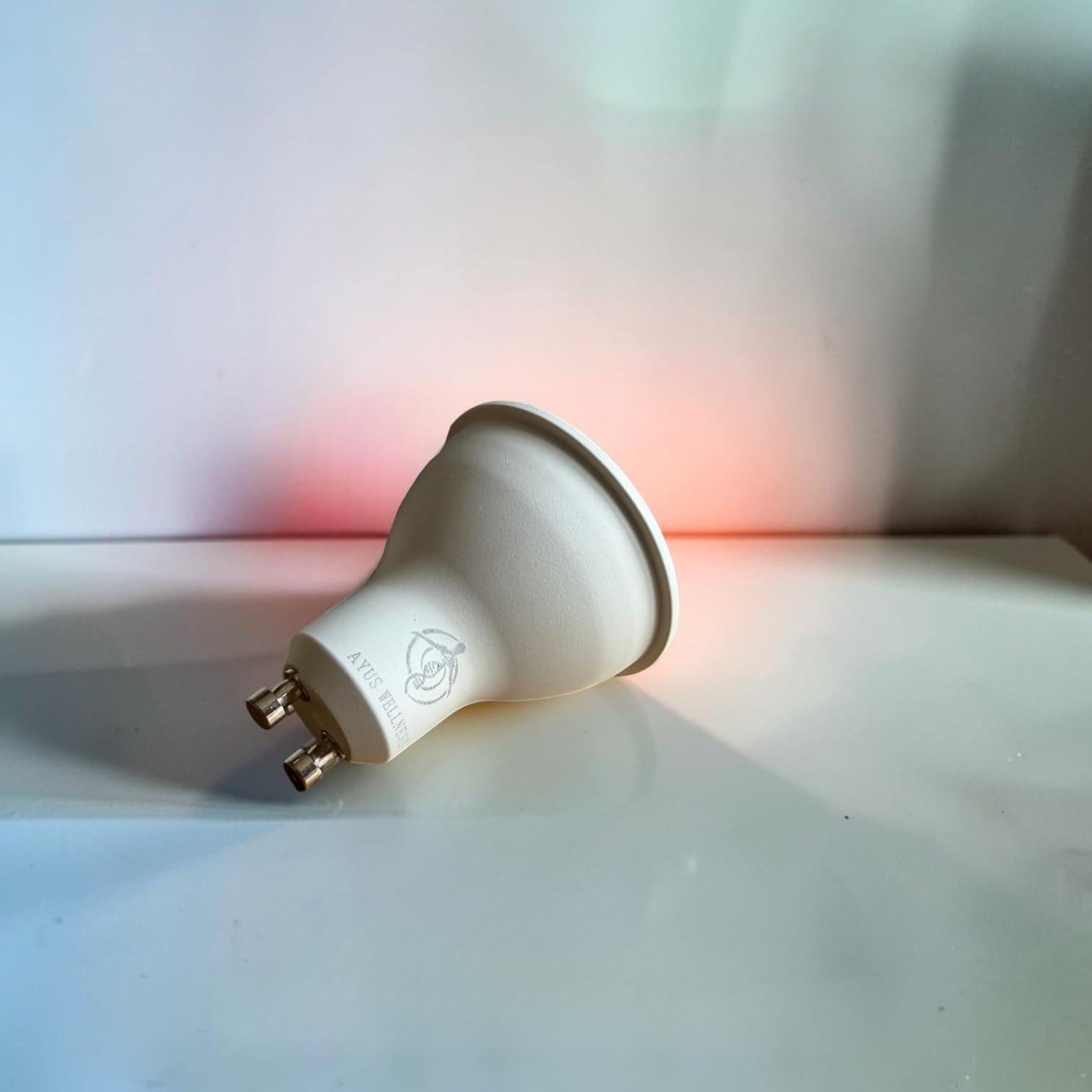 Ayus Wellness Tru Light Bulb, Full Spectrum LED First and ONLY in The UK, 3 Colour Modes, [Edison Screw E27 or Bayonet B22] (GU10 (Red + Amber))