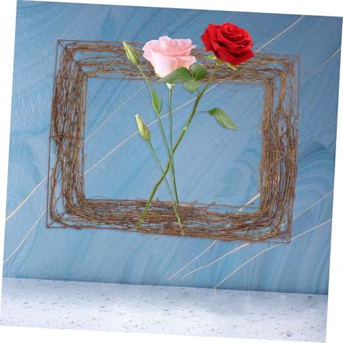 Base de couronne rotin naturel 2 pieces cadre rigide pour composition florale - 4