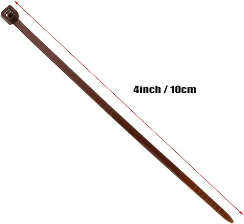 Miniatura 4 de Mini Skater Bridas de nailon multiusos de 4 pulgadas (4 pulgadas, 200 unidades, marrón oscuro)