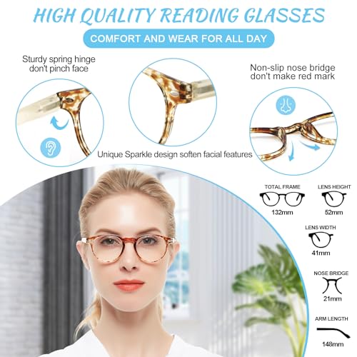 Image of OCCI CHIARI Blue Light Reading glasses Women 5.0x High Power Readers for Small Face(1.0 1.25 1.5 1.75 2.0 2.25 2.5 2.75 3.0 3.5 4.0 5.0 6.0)