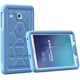 Galaxy Tab E 9.6 Case - Poetic TurtleSkin Series [Corner/Bumper Protection][Grip][Sound-Amplification][Bottom Air Vents] Protective Silicone Case for Samsung Galaxy Tab E 9.6 (2015) Blue