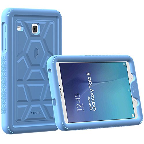 Galaxy Tab E 9.6 Case - Poetic TurtleSkin Series [Corner/Bumper Protection][Grip][Sound-Amplification][Bottom Air Vents] Protective Silicone Case for Samsung Galaxy Tab E 9.6 (2015) Blue