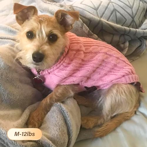 Image of KYEESE Dog Sweater for Small Dogs Turtleneck Thick Knit Pullover | Stretchy Fit, Lightweight & Warm, Cozy Knit Comfort, Classic Plaid Design, Gentle on Sensitive Skin, Winter Daily Wear